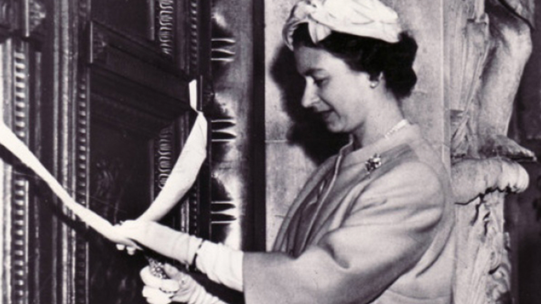 The Queen reopens Portsmouth Guildhall in June 1959