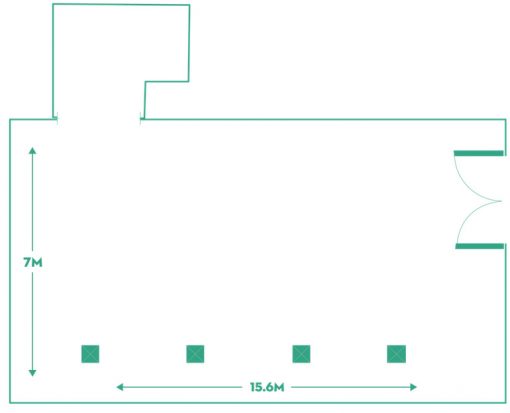 Portsmouth Room floor plan at Portsmouth Guildhall